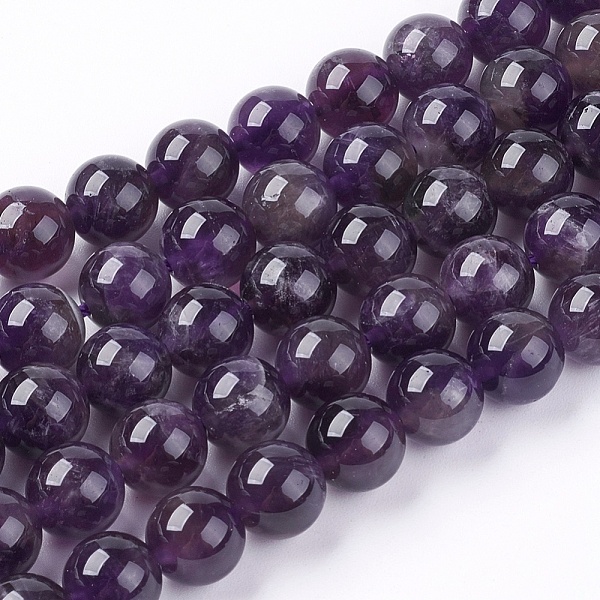 

PandaHall Natural Gemstone Beads Strands, Amethyst, AB Grade, Round, Purple, 8mm, Hole: 1mm, about 48pcs/strand Amethyst Round Purple