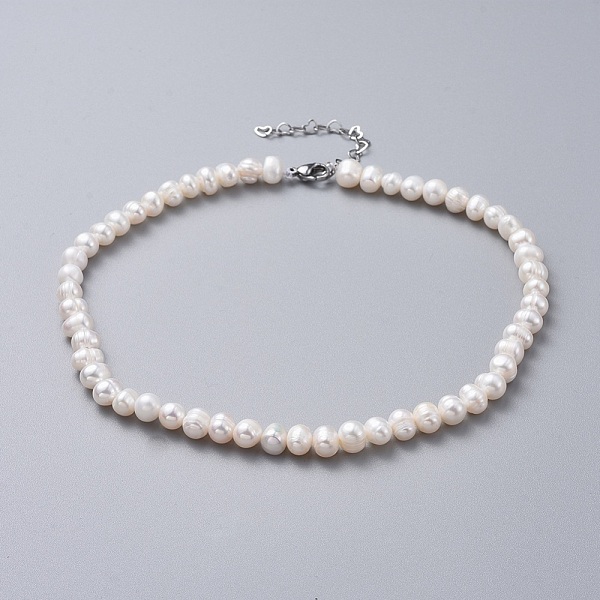 

PandaHall Natural Freshwater Pearl Necklaces, with 304 Stainless Steel Extender Chains and Kraft Paper Cardboard Jewelry Boxes, White, 14.4...