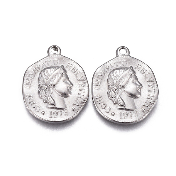 

PandaHall 304 Stainless Steel Coin Charms, Confoederatio Helvetica, Stainless Steel Color, 21x17x2mm, Hole: 1.6mm 304 Stainless Steel Flat...