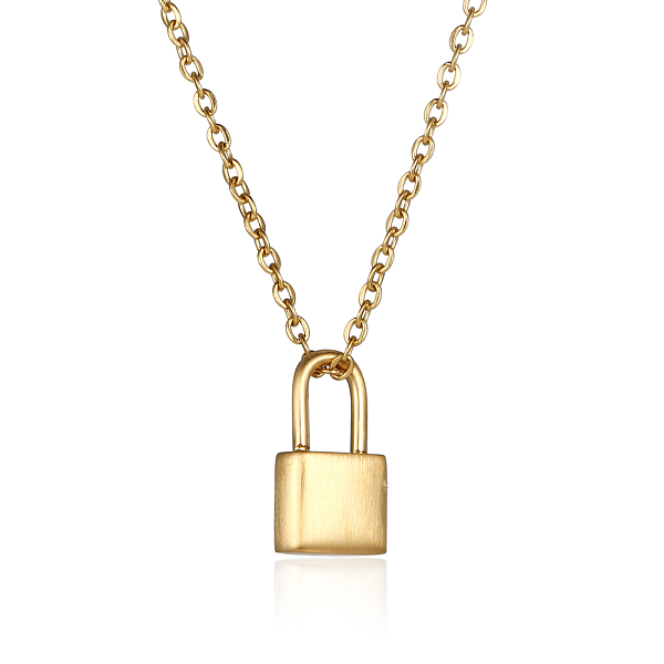 

PandaHall Stainless Steel Padlock Pendant Necklace for Women Stainless Steel