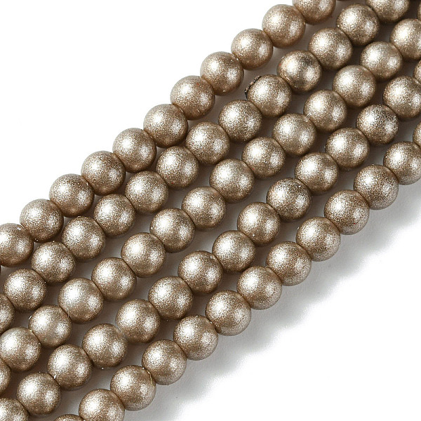 

PandaHall Eco-Friendly Round Baking Paint Glass Beads Strands, Cotton Cord Threaded, BurlyWood, 4~4.5mm, Hole: 0.7~1.1mm, about..., Orange