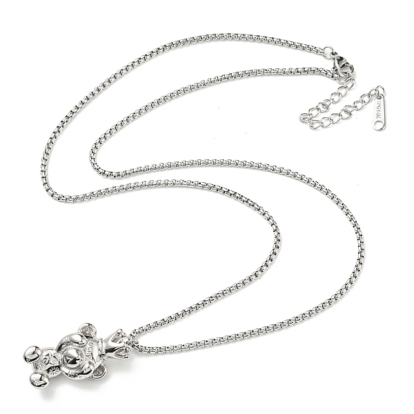 

PandaHall 304 Stainless Steel Bear Pendants Necklaces, Box Chain Necklaces for Women, Stainless Steel Color, 20.28 inch(51.5cm) 304...