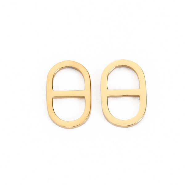 

PandaHall 304 Stainless Steel Connector Charms, Navy Mesh Charms, Marine Mesh Charms, Oval, Real 14K Gold Plated, 11x7x1mm, Hole: 5x3.5mm...