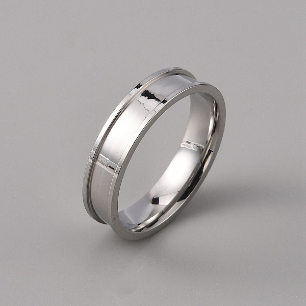 

PandaHall 201 Stainless Steel Grooved Finger Ring Settings, Ring Core Blank, for Inlay Ring Jewelry Making, Stainless Steel Color, US Size...