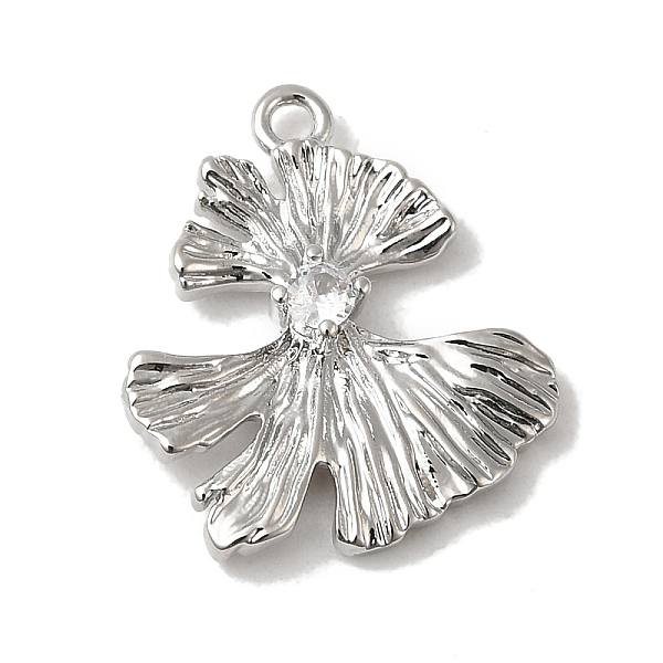 

PandaHall Brass Micro Pave Cubic Zirconia Pendants, Leaf, Platinum, 18x16x3.2mm, Hole: 1.4mm Brass+Cubic Zirconia Leaf Clear