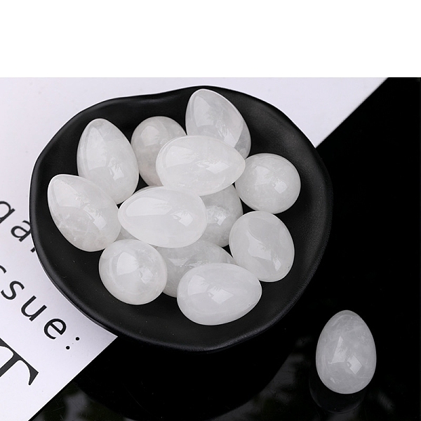 Natural Quartz Crystal Egg Figurines Statues For Home Office Desktop Decoration