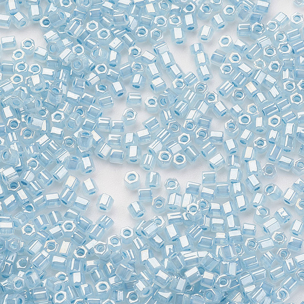 

PandaHall TOHO Japanese Seed Beads, 11/0, Two Cut Hexagon, (919) Ceylon Forget Me Not, 2x2mm, Hole: 0.6mm, about 44000pcs/pound Glass Cyan