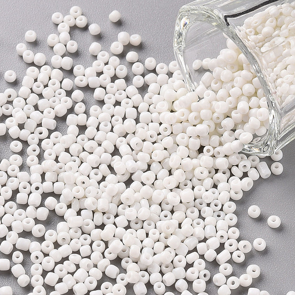 

PandaHall 12/0 Glass Seed Beads, Opaque Colours Seed, Small Craft Beads for DIY Jewelry Making, Round, Round Hole, White, 12/0, 2mm, Hole...