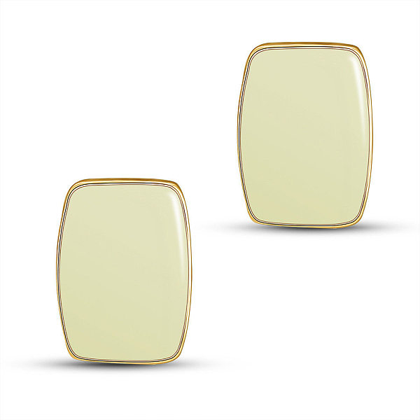 

PandaHall SHEGRACE Alloy Epoxy Resin Stud Earrings, with 925 Sterling Silver Pins, Rectangle, Creamy White, 18x13mm Alloy