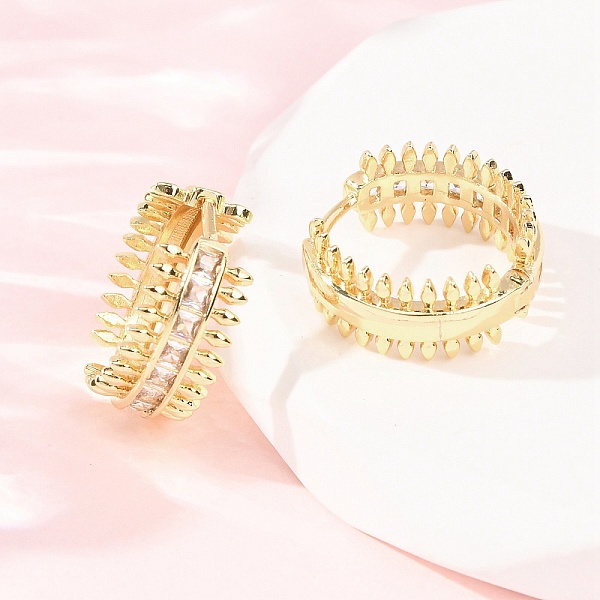 Boucles d'oreilles créoles en laiton zircon cubique micro pavé