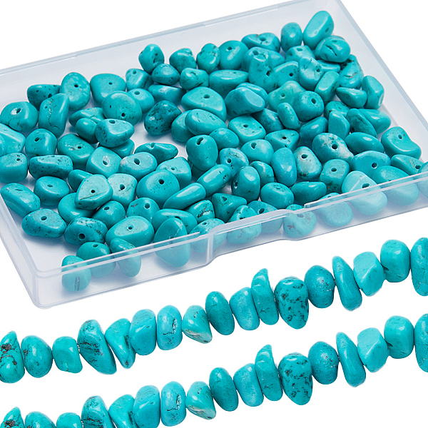 

PandaHall SUNNYCLUE 2 Strands Natural Howlite Beads Strands, Dyed & Heated, Nuggets, 9~18x8~12x2~6mm, Hole: 2mm, 15.7 inch(40cm) Howlite...