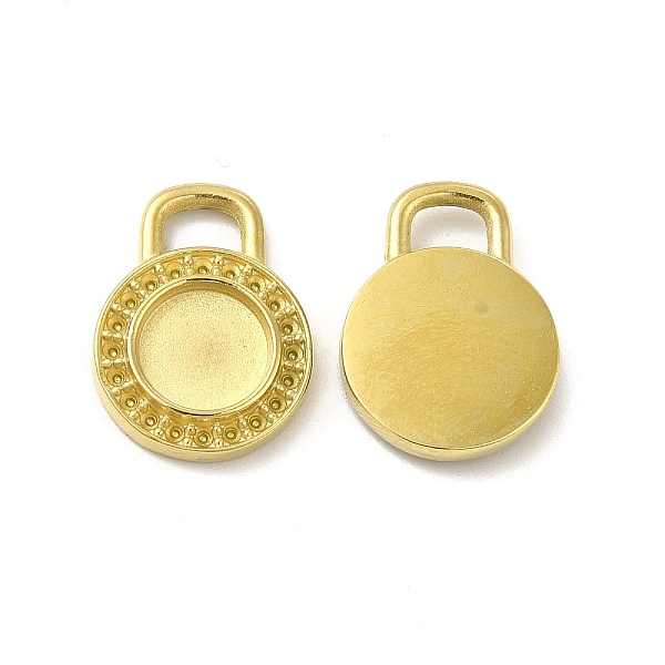 

PandaHall Ion Plating(IP) 304 Stainless Steel Pendant Cabochons Settings, Pendant Rhinestone Settings, Flat Round, Real 14K Gold Plated...