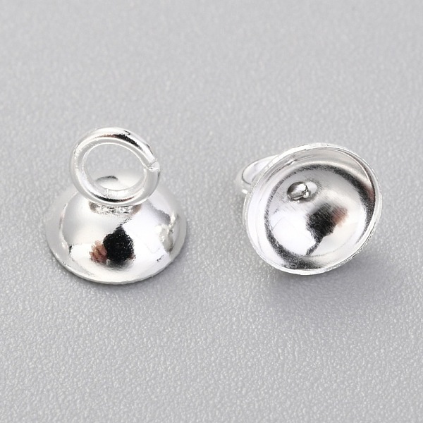 

PandaHall 201 Stainless Steel Bead Cap Pendant Bails, for Globe Glass Bubble Cover Pendants, Silver, 6x6mm, Hole: 2.5mm 201 Stainless Steel
