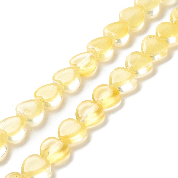 

PandaHall Transparent Glass Beads Strand, Heart, Yellow, 9.5~10x10x3.5~4.5mm, Hole: 0.8~1mm, about 35pcs/strand, 13.15~13.31 inch...