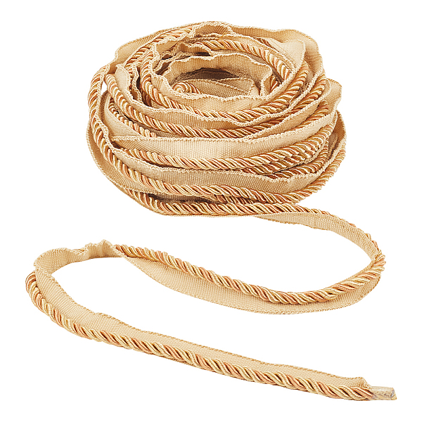 

PandaHall 12.5M Polyester Twisted Lip Cord Trim, Twisted Trim Cord Rope Ribbon for Home Decoration, Upholstery, DIY Handmade Crafts, Wheat..., Orange