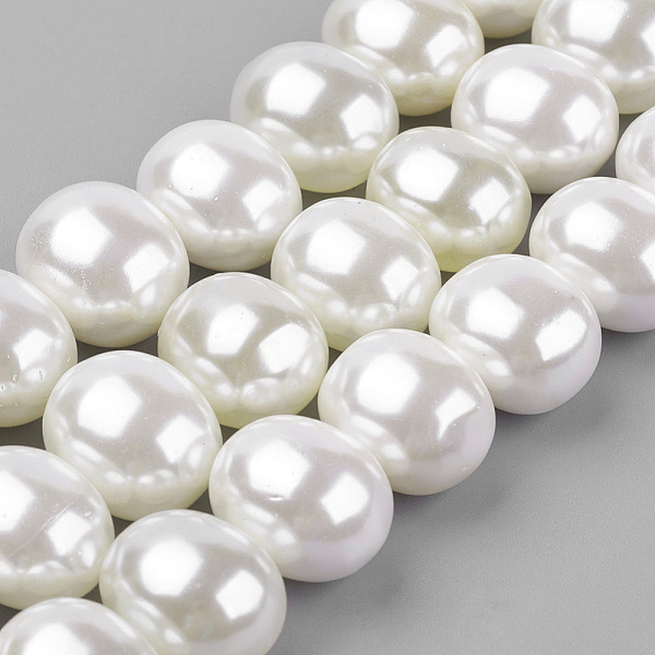 

PandaHall Shell Pearl Beads Strands, Oval, WhiteSmoke, 12.5~13x16x12.5~13.5mm, Hole: 1mm, about 30pcs/strand, 15.5 inch(39.37cm) Shell Pearl..., White
