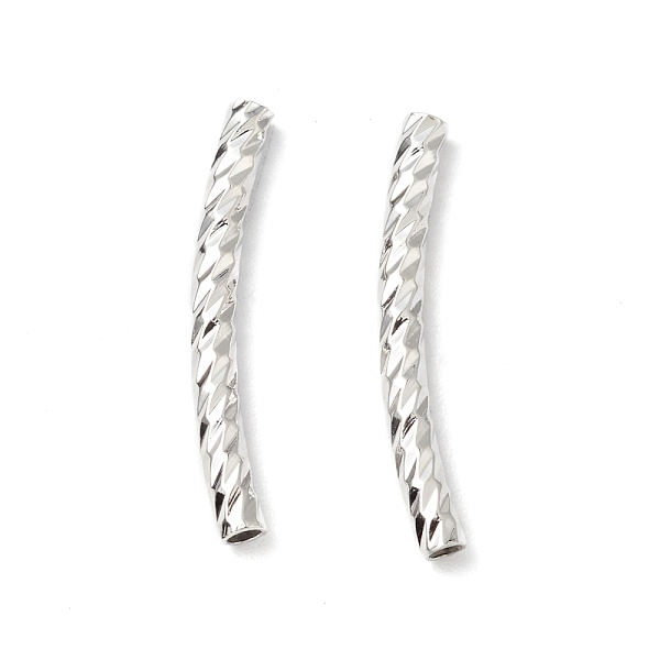 

PandaHall Rack Plating Brass Curved Tube Beads, Cadmium Free & Lead Free, Long-Lasting Plated, Platinum, 20x2mm, Hole: 1.2mm Brass Tube