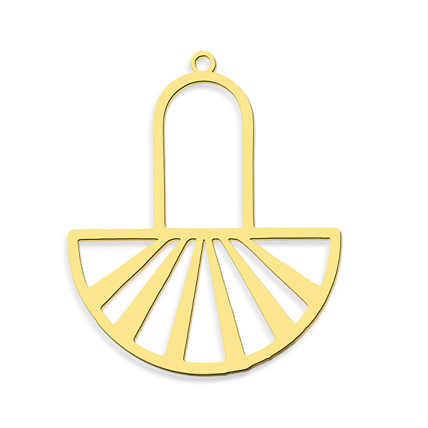 

PandaHall 201 Stainless Steel Pendants, Laser Cut, Vacuum Plating, Half Round, Golden, 35.5x30x1mm, Hole: 1.6mm 201 Stainless Steel Half...