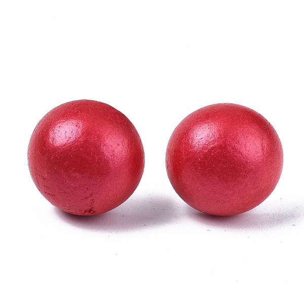 Pearlized Half Round Schima Wood Earrings For Girl Women