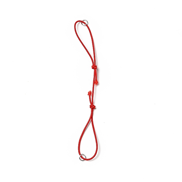 

PandaHall Adjustable Elastic Cord Bracelet Making, with Platinum Plated Iron Jump Rings, Red, 130mm Elastic Fibre Red