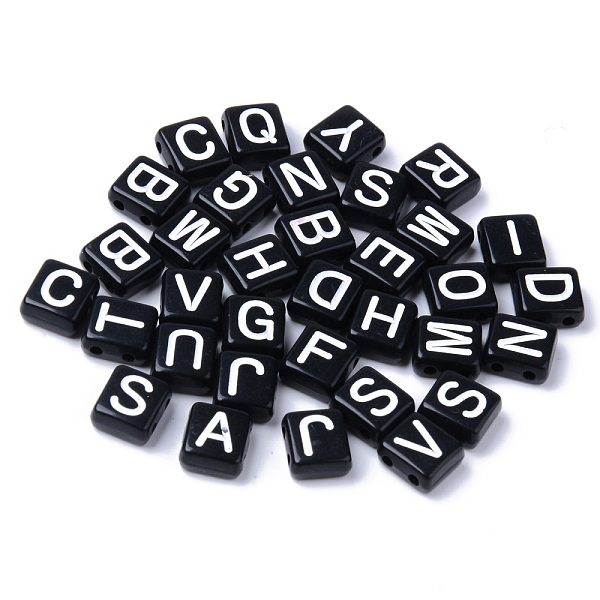

PandaHall Acrylic Multi-Strand Links, Rectangle with Mixed Letter, White, 8.5x7.5x4mm, Hole: 1.5mm, about 1950pcs/500g Acrylic Letter White
