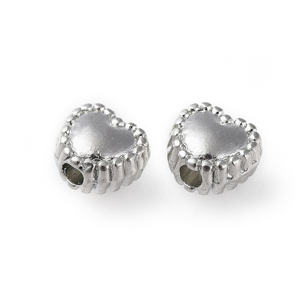 

PandaHall Tibetan Silver Beads, Lead Free & Cadmium Free, Plated with Platinum, 5mm long, 6mm wide, 4mm thick, Hole: 1.5mm Alloy Heart