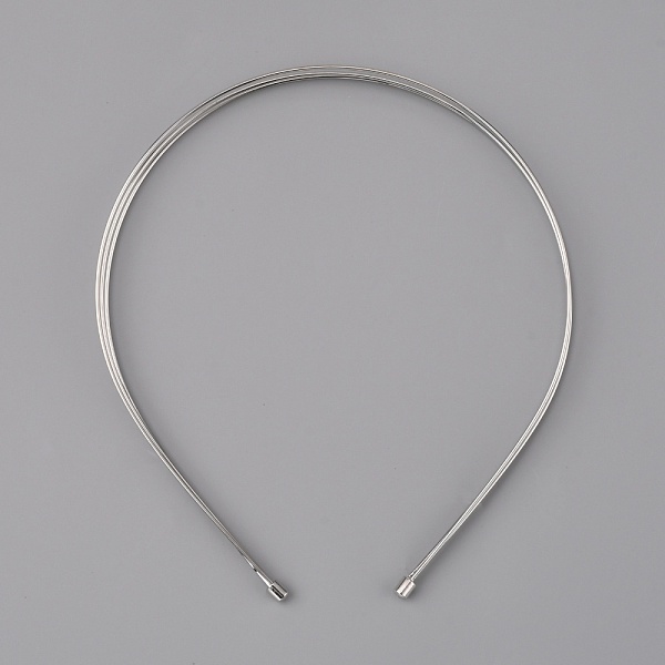 

PandaHall Alloy Double Hair Band Findings, Platinum, 137x119x4mm Alloy