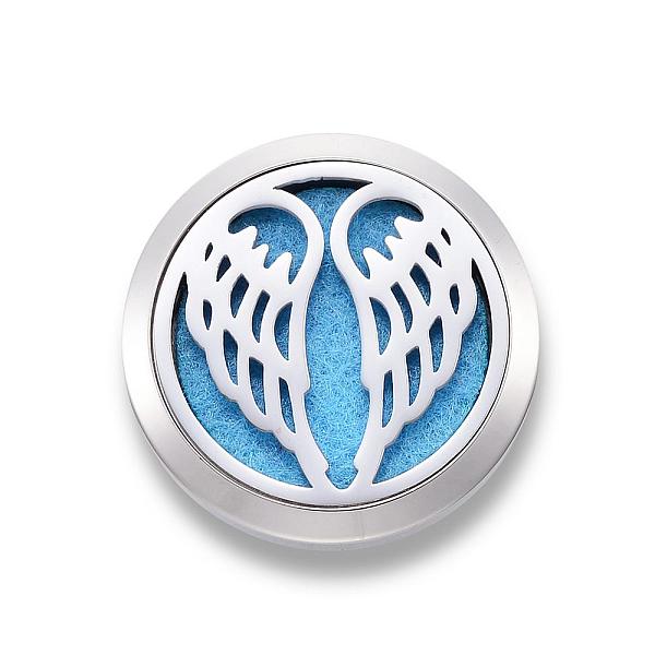 

PandaHall 316 Surgical Stainless Steel Car Diffuser Locket Clips, with Perfume Pad and Magnetic Clasps, Flat Round with Wing, Deep Sky Blue...
