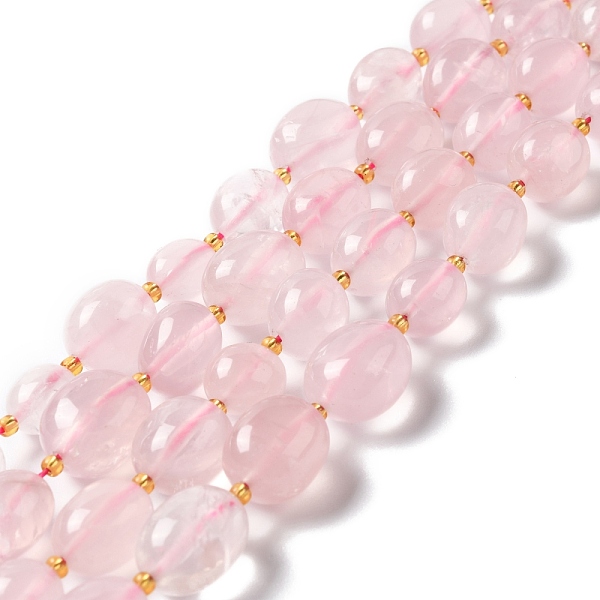 

PandaHall Natural Rose Quartz Beads Strands, Oval, 9.5~19.5x8~13.5x5.5~13mm, Hole: 0.9~1.2mm, about 24~27pcs/strand, 14.96~15.55''...