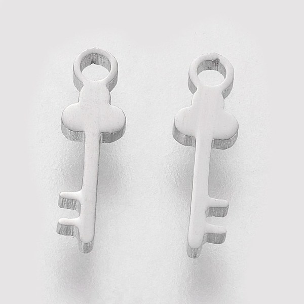 

PandaHall 201 Stainless Steel Charms, Key, Stainless Steel Color, 10.5x3x1mm, Hole: 1mm 201 Stainless Steel Key