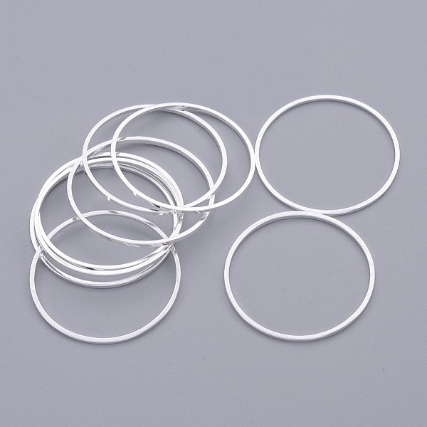 

PandaHall Brass Linking Rings, Ring, Lead Free & Nickel Free & Cadmium Free, Silver, 25x1mm Brass Ring