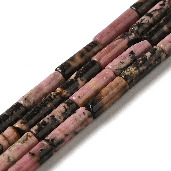 

PandaHall Natural Rhodonite Beads Strands, Column, 13.5~14x4~4.5mm, Hole: 1.2mm, about 28pcs/strand, 15.16''(38.5cm) Rhodonite Column