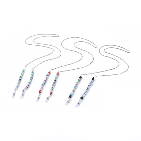 

PandaHall 316 Surgical Stainless Steel Eyeglasses Chains, Neck Strap for Eyeglasses, with Natural Gemstone Beads, Handmade Polymer Clay...