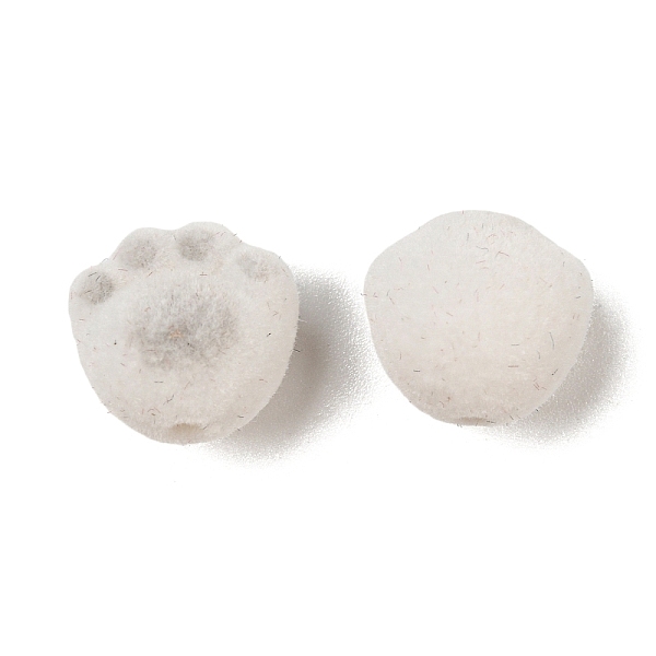 

PandaHall Flocky Resin Beads, Cat Paw Print, Gray, 12x12.5x11mm, Hole: 1.8mm Resin Paw Print Gray