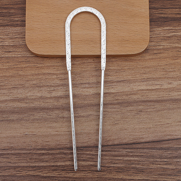 

PandaHall Alloy Hair Fork Findings, U Shape, Silver, 132x33mm Alloy