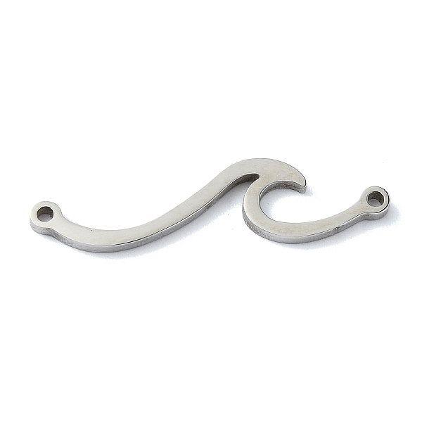 

PandaHall 304 Stainless Steel Connector Charms, Wave Shaped Links, Stainless Steel Color, 7.5x30x1mm, Hole: 1.2mm 304 Stainless Steel Others