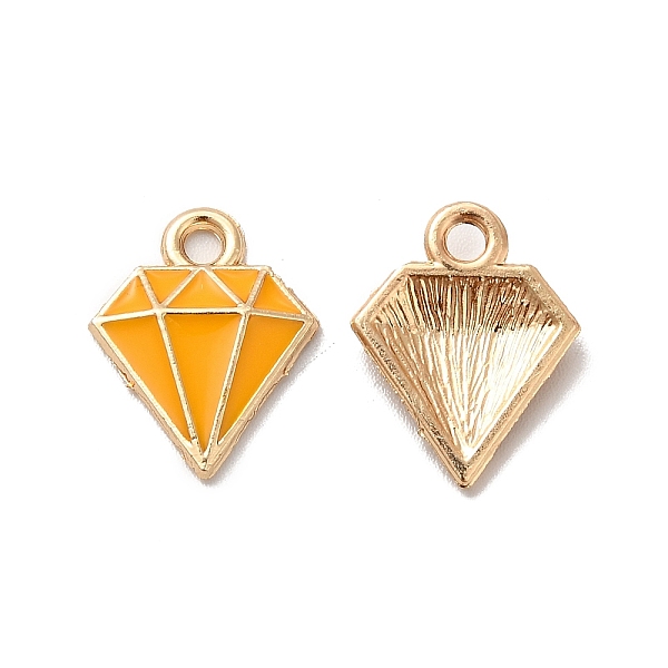 

PandaHall Alloy Enamel Pandants, Lead Free & Cadmium Free, Light Gold, Diamond Charm, Orange, 15x12x2.5mm, Hole: 1.8mm Alloy+Enamel Diamond...