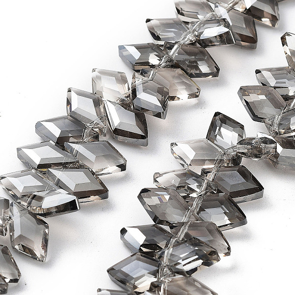 

PandaHall Electroplate Rhombus Glass Beads Strands, Faceted, Pear Lurster Plated, Gray, 13x8x4mm, Hole: 1.2mm, about 99~100pcs/strand...