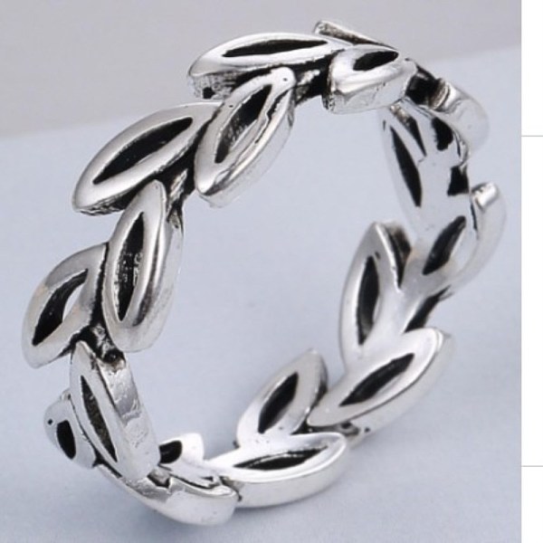 

PandaHall Brass Finger Rings, Leaf, Antique Silver, US Size 5 1/4(15.9mm) Brass