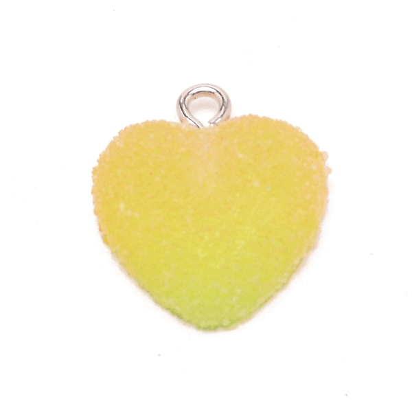 

PandaHall Resin Pendants, with Iron Loop, Heart, Light Green, 18x16.5x6mm, Hole: 2mm Resin Heart Gold