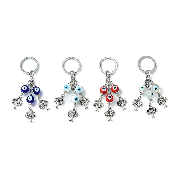 

PandaHall Alloy Tree of Life Pendant Keychain, with Handmade Evil Eye Lampwork Beads and Split Key Rings, Mixed Color, 10.5cm Alloy Tree of..., Multicolor