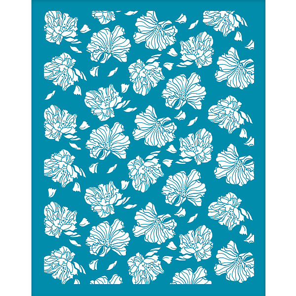 

PandaHall Silk Screen Printing Stencil, for Painting on Wood, DIY Decoration T-Shirt Fabric, Flower, 100x127mm Nylon Flower Cyan