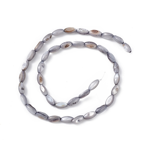 

PandaHall Natural Freshwater Shell Dyed Beads Strands, Horse Eye, Slate Gray, 9.5x5mm, Hole: 0.8mm, about 41pcs/strand, 14.96''(38cm)...