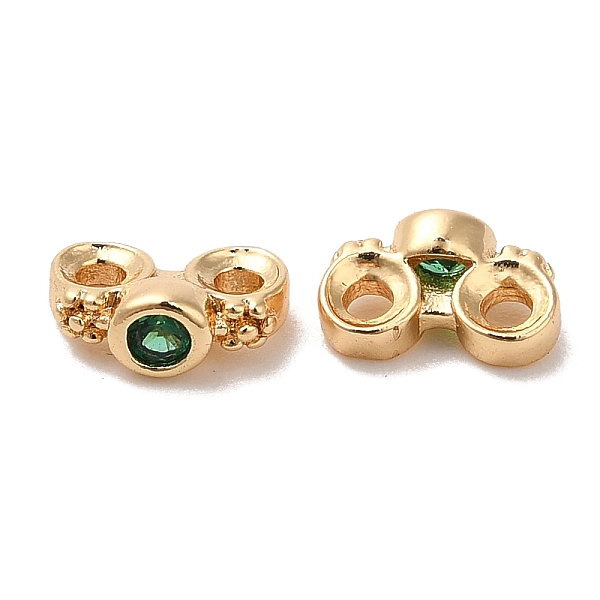 

PandaHall Brass Pave Cubic Zirconia Connector Charms, Flower Links, Real 18K Gold Plated, Green, 6x3x4mm, Hole: 1mm Brass+Cubic Zirconia...