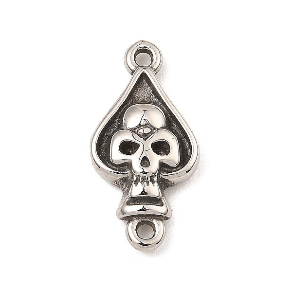 

PandaHall Tibetan Style 304 Stainless Steel Links Connector Charms, Halloween Skull Links, Antique Silver, 20x10x4mm, Hole: 1.2mm & 1.4mm...