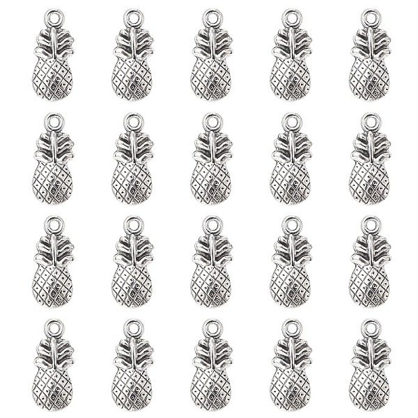 

PandaHall Pineapple Tibetan Style Alloy Pendants, Lead Free & Cadmium Free, Antique Silver, 19x9x3mm, Hole: 1mm Alloy Fruit