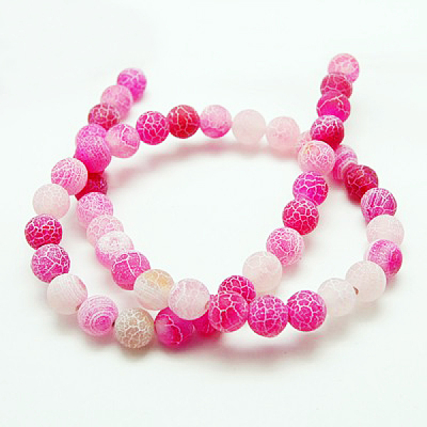 

PandaHall Natural Crackle Agate Beads Strands, Dyed, Round, Grade A, Hot Pink, 4mm, Hole: 0.8mm, about 93pcs/strand, 15 inch Crackle Agate...