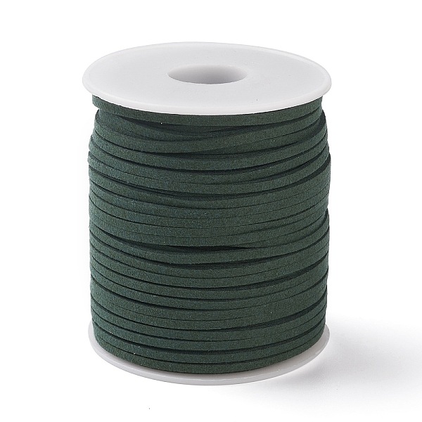 

PandaHall 45M Faux Suede Cord, Faux Suede Lace, Dark Slate Gray, 2~2.5x1.5~2mm, about 50 Yards(45m)/Roll Faux Suede