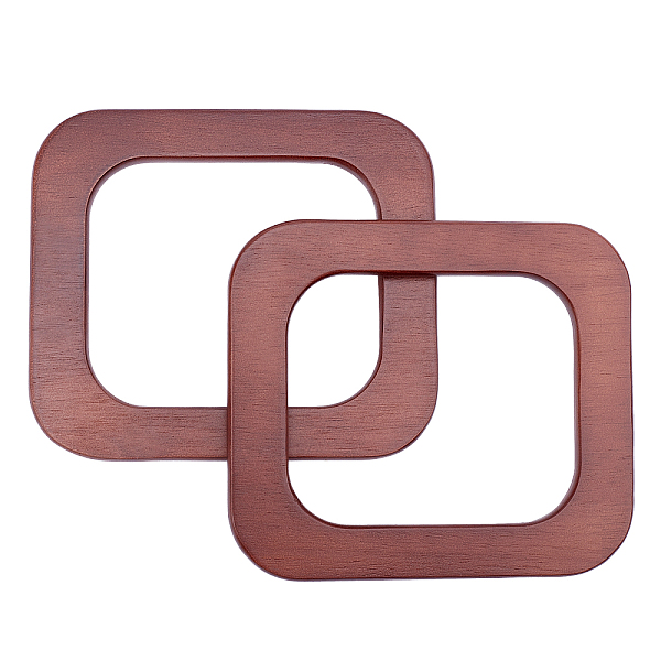 PandaHall Wooden Bag Handle, Square, Bag Replacement Accessories, Coffee, 14.8x12.8x1cm Wood Brown