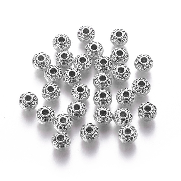 

PandaHall Tibetan Silver Spacer Beads, Cadmium Free & Nickel Free & Lead Free, Antique Silver, 7x5mm, Hole: 2.5mm Alloy Rondelle